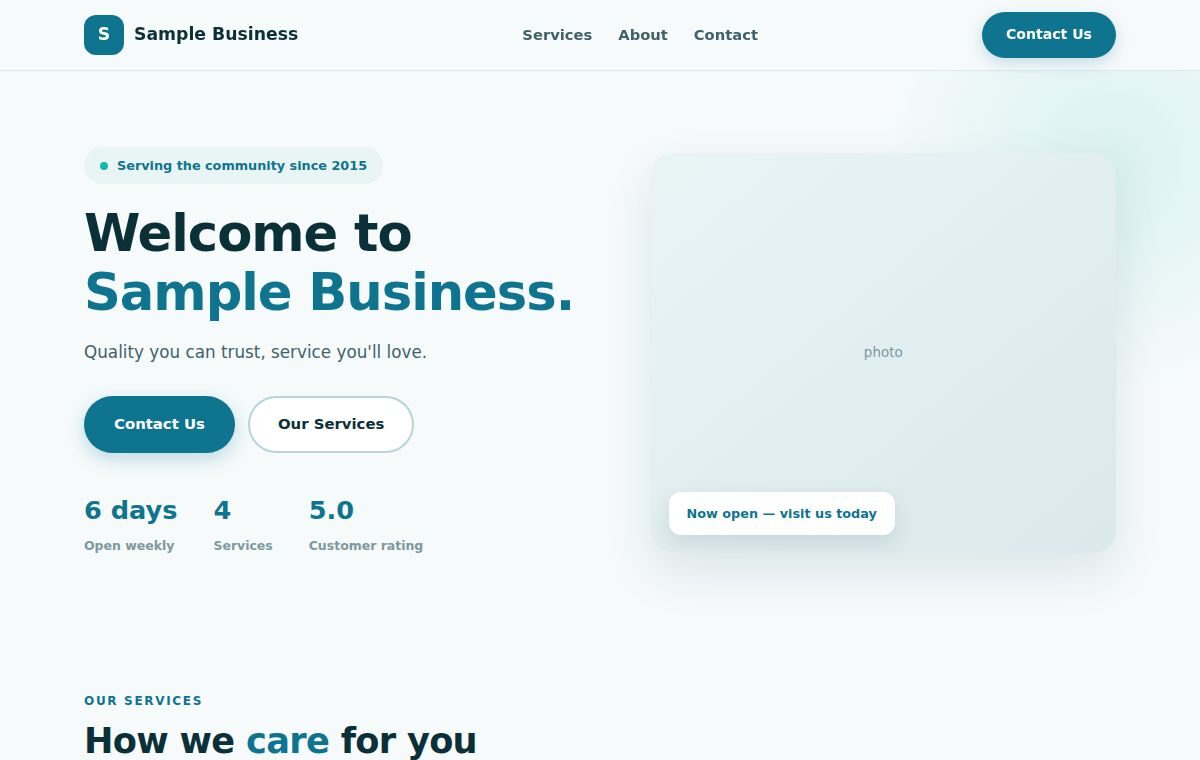 Clinic website sample design