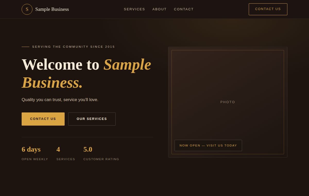 Restaurant website sample design